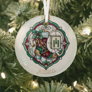 Mahjong Glas-in-lood Kerst Ornament