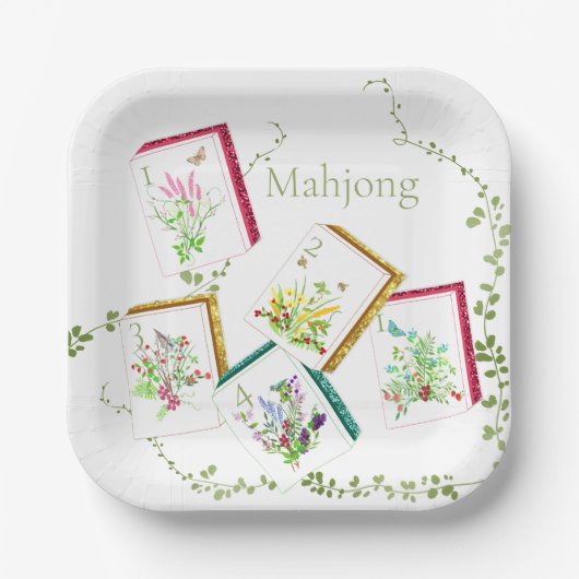 Mahjong Glitter Tegels Papier Bord (Voorkant)