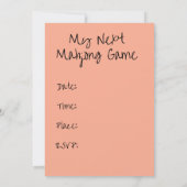 mahjong invite-kaart kaart (Achterkant)