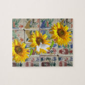 Mahjong Jigsaw Puzzle Sunflower Dove Floral (Horizontal)