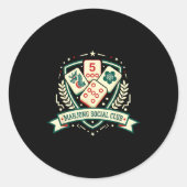 Mahjong Lover Chinese Game Night Funny Mahjong Soc Ronde Sticker (Voorkant)