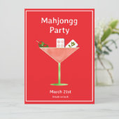 Mahjong Martini Cocktail Party Invitation (Debout devant)