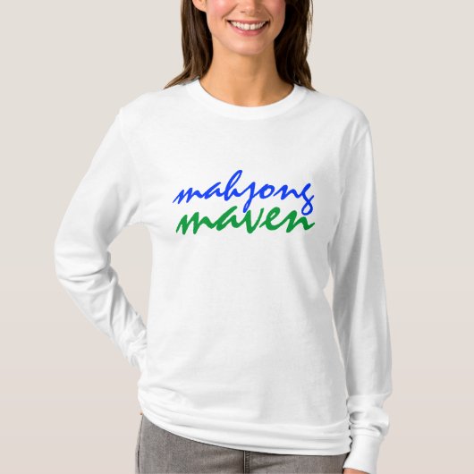 mahjong maven green blue shirt (Voorkant)
