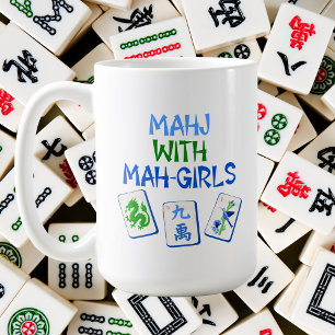 Mahjong Met Mah Meisjes Waterverf Tegels Cadeau Koffiemok
