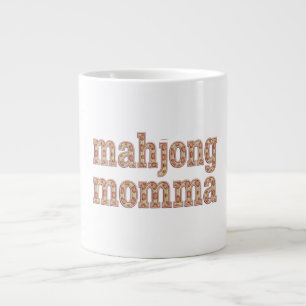 Mahjong Moeder Retro Varsity Patroon Cadeau Extra Grote Beker