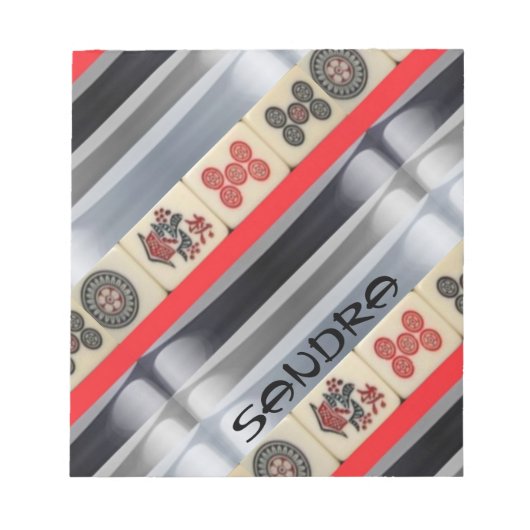 Mahjong monogrammed notitieblok (Voorkant)