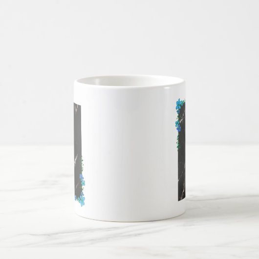 Mahjong Mug à Accent Floral Bleu (Centre)