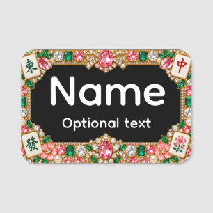 Mahjong naamlabel naamplaatje