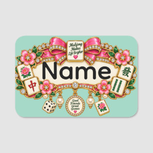Mahjong naamlabel naamplaatje