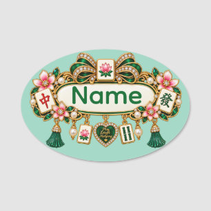 Mahjong naamlabel naamplaatje