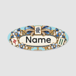 Mahjong naamlabel naamplaatje