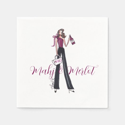 Mahjong napkins servet (Voorkant)