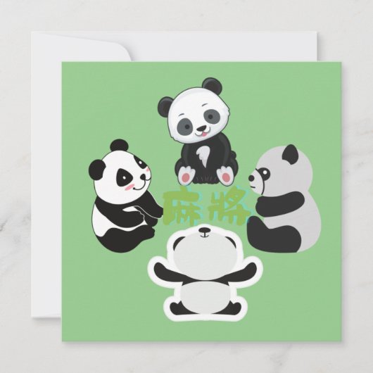 Mahjong Panda Cute Funny (Voorkant)