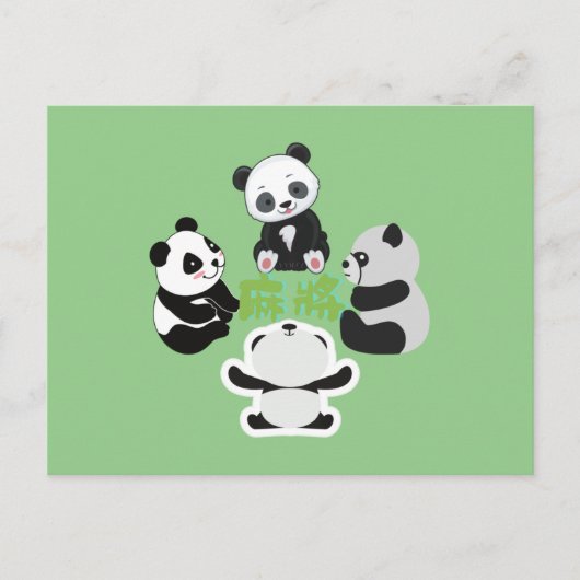 Mahjong Panda Cute Funny Feestdagenkaart (Voorkant)
