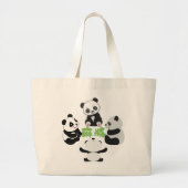 Mahjong Panda Cute Funny Reusable Grocert Sac (Devant)