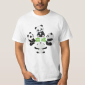 Mahjong Panda Cute Funny T-Shirt (Devant)