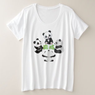Mahjong Panda Schattig Grappig Grote Maat T-shirt