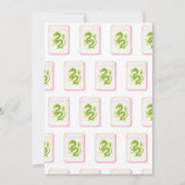 Mahjong Party Invitation, Cabbage and Pink Kaart (Achterkant)