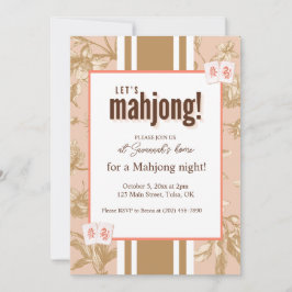 Mahjong Party Invitation, toile, mahjong tiles Kaart