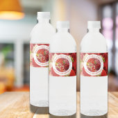 Mahjong Party Rich Bold Bloemen Custom Waterfles Etiket