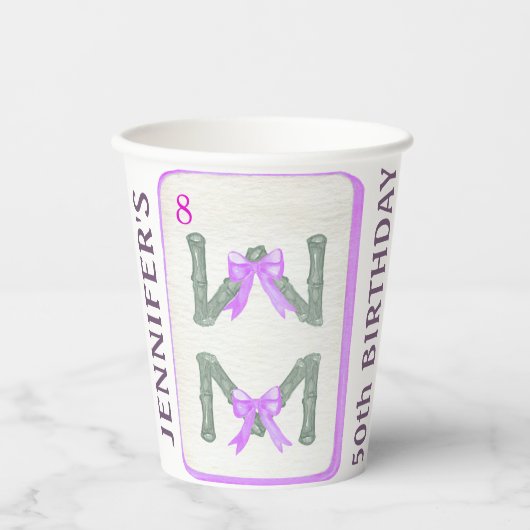 Mahjong Party Theme Cups, mahjong tiles Papieren Bekers (Voorkant)
