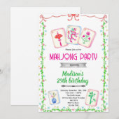 Mahjong party theme invitation (Devant / Derrière)