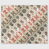 Mahjong patroon cadeaupapier (Vlak)