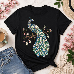 Mahjong Pauw Tegel Vogel Elegant T-shirt
