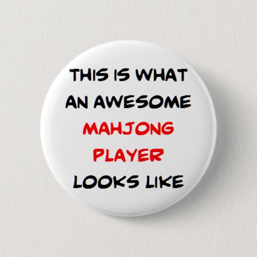 mahjong player , geweldige ronde button 5,7 cm (Voorkant)