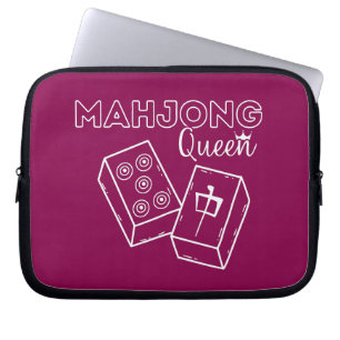 Mahjong Queen Grappig Mahjong Laptop Sleeve