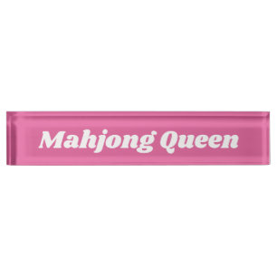 Mahjong Queen in Bright Pink Naambordje