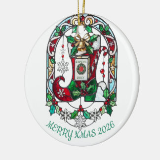 Mahjong Queen Loodglas Kerst Ornament