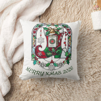 Mahjong Queen Loodglas Kerst Ornament Kussen
