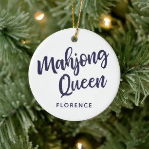 Mahjong Queen Personalized Keramisch Ornament