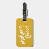 Mahjong Queen Personalized Name in Yellow Bagagelabel (Voorkant verticaal)