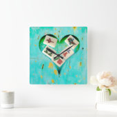 Mahjong remplit mon coeur horloge rustique (Maison)