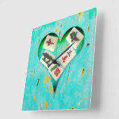 Mahjong remplit mon coeur horloge rustique (Angle)