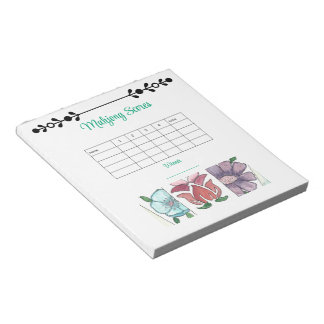 mahjong scorekaart bloemtjes notitieblok