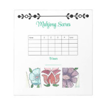 mahjong scorekaart bloemtjes