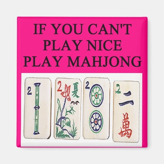 MAHJONG-speler Magneet (Voorkant)