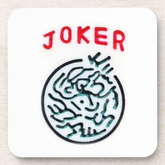 MahJong-spelsymbool Joker tegel Bier Onderzetter (Voorkant)