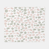 Mahjong Symbolen Fleece Deken (Voorkant (Horizontaal))