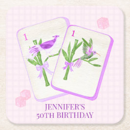 Mahjong Tegel servetten voor Mahjong Party Decor Vierkante Kartonnen Onderzetter