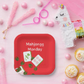 Mahjong Tegels en Olijven Papier Bord (Feest)