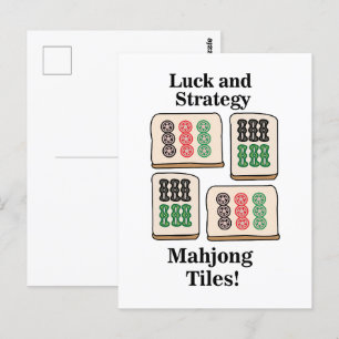 Mahjong Tegels Geluk Strategie Speler Fans Briefkaart