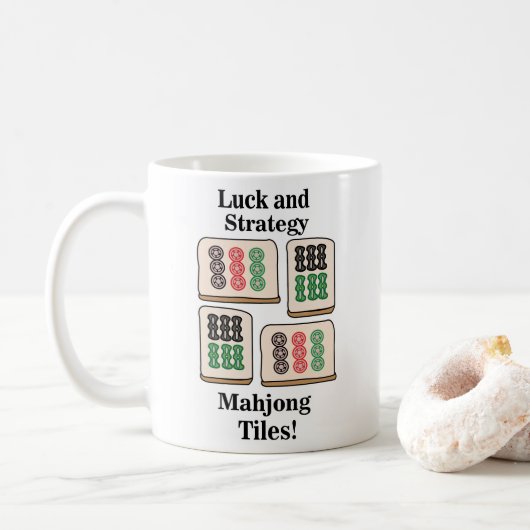 Mahjong Tegels Luck Strategy Player Fans Koffiemok (Met donut)