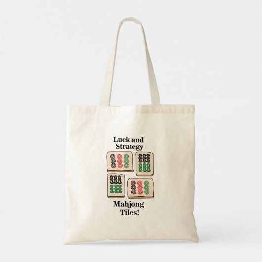 Mahjong Tegels Luck Strategy Player Fans Tote Bag (Achterkant)
