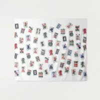 Mahjong tegels op pastel badge Tapestry