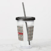 Mahjong Tegels Pattern Personalized Acryl Drinkbeker (Links)