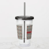 Mahjong Tegels Pattern Personalized Acryl Drinkbeker (Rechts)